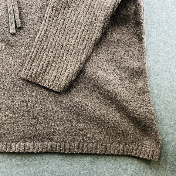 Pure Jill Hooded Knit Sweater Size PXL Wool Blend 3/4 Sleeve Brown Pullover - Picture 3 of 11